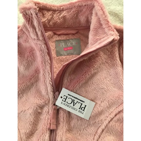 Girl’s Size XS sherpa sweater The childrens  PLACE Rose Quartz Full Zip - Picture 6 of 12